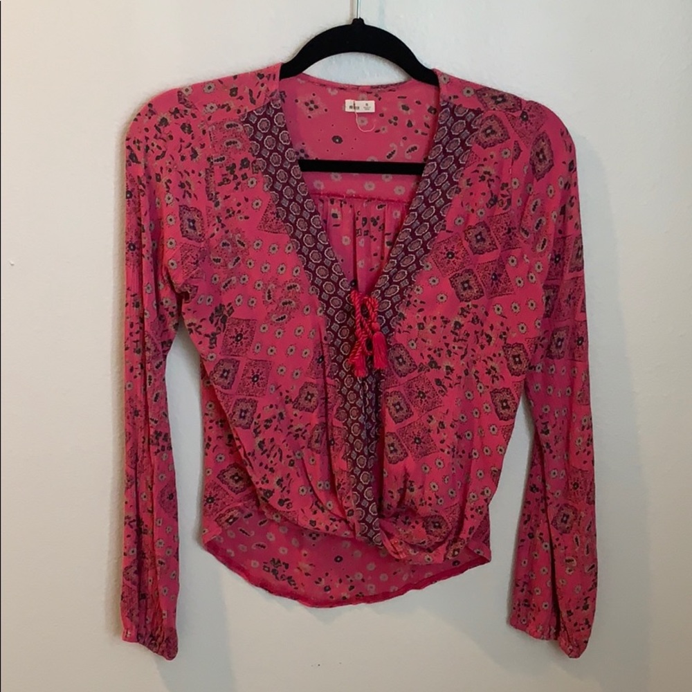 Long sleeve print top